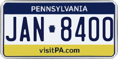 PA license plate JAN8400