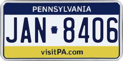 PA license plate JAN8406