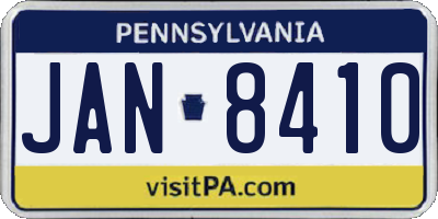 PA license plate JAN8410