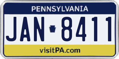 PA license plate JAN8411