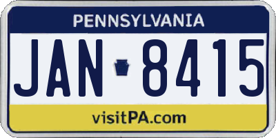 PA license plate JAN8415