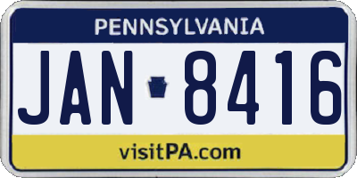 PA license plate JAN8416