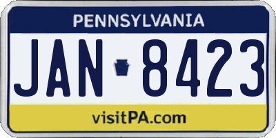 PA license plate JAN8423