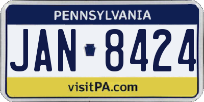 PA license plate JAN8424