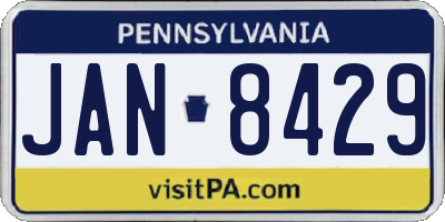 PA license plate JAN8429