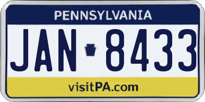 PA license plate JAN8433