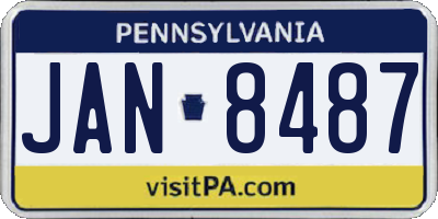 PA license plate JAN8487