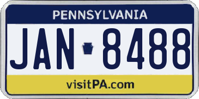 PA license plate JAN8488