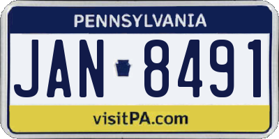 PA license plate JAN8491