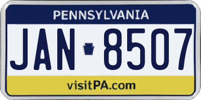 PA license plate JAN8507