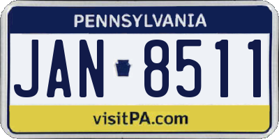 PA license plate JAN8511