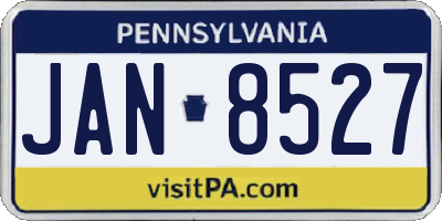 PA license plate JAN8527