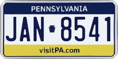 PA license plate JAN8541