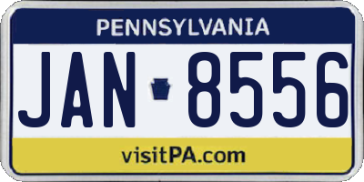 PA license plate JAN8556
