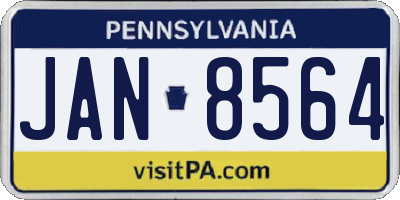 PA license plate JAN8564