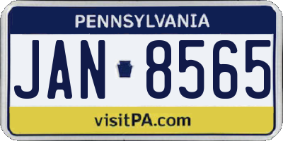 PA license plate JAN8565