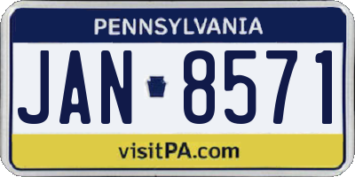 PA license plate JAN8571