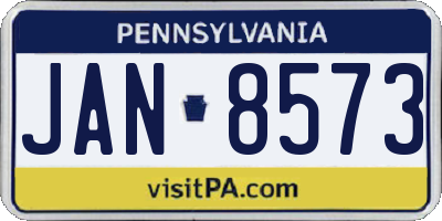 PA license plate JAN8573