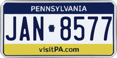 PA license plate JAN8577