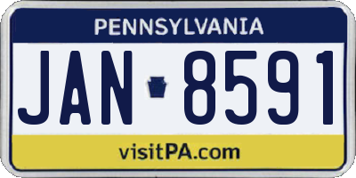 PA license plate JAN8591