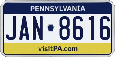 PA license plate JAN8616