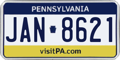 PA license plate JAN8621