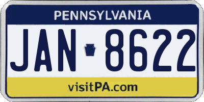 PA license plate JAN8622