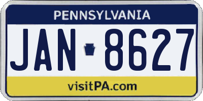 PA license plate JAN8627