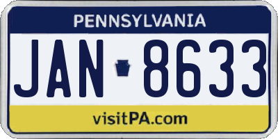 PA license plate JAN8633