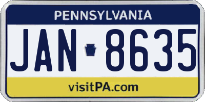 PA license plate JAN8635
