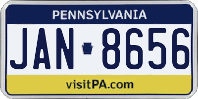 PA license plate JAN8656