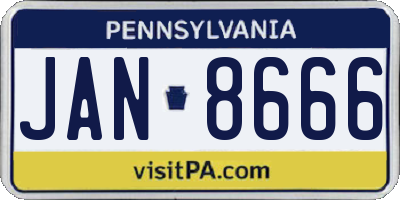 PA license plate JAN8666
