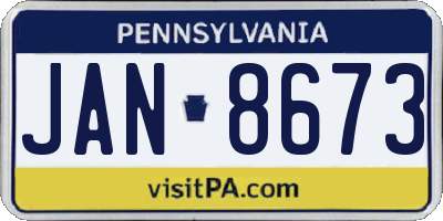 PA license plate JAN8673