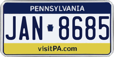 PA license plate JAN8685