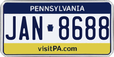 PA license plate JAN8688