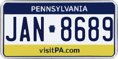 PA license plate JAN8689