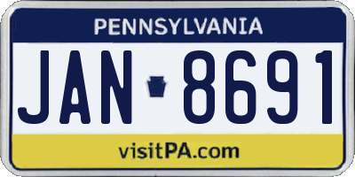 PA license plate JAN8691
