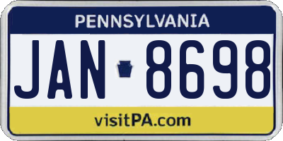 PA license plate JAN8698