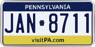 PA license plate JAN8711
