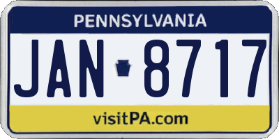 PA license plate JAN8717
