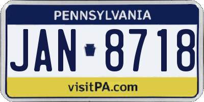 PA license plate JAN8718