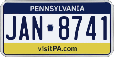 PA license plate JAN8741