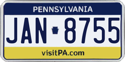PA license plate JAN8755
