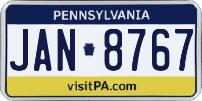 PA license plate JAN8767