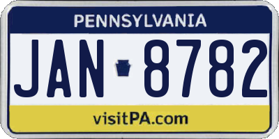 PA license plate JAN8782