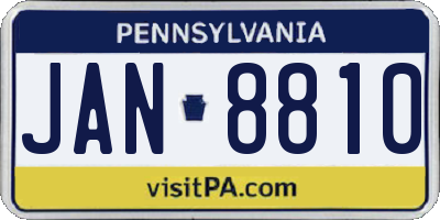PA license plate JAN8810