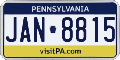 PA license plate JAN8815