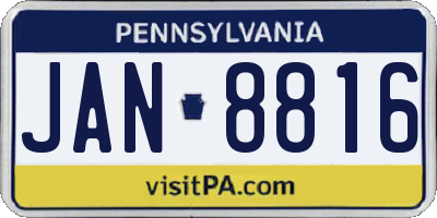 PA license plate JAN8816
