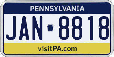 PA license plate JAN8818