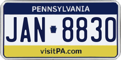 PA license plate JAN8830